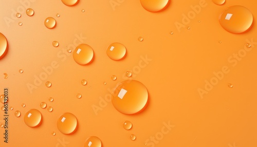 close up of droplets, on orange matte finish background ,flat lay paper