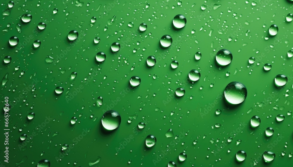 close up of droplets, on a green lime  background ,flat lay paper 