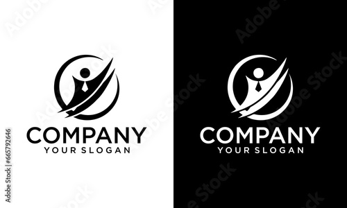 Creative community logo concept. Smile and partnership icon combination
