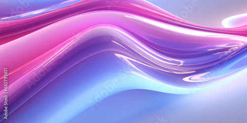ABSTRACT BACKGROUND  Organic Soft Neon Glowing Pink and Blue Waves. Abstract Art Design Banner for Technology  Science and Beauty.