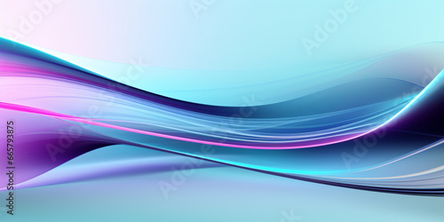 ABSTRACT BACKGROUND: Organic Soft Neon Glowing Pink and Blue Waves. Abstract Art Design Banner for Technology, Science and Beauty.