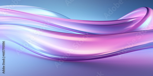 ABSTRACT BACKGROUND: Organic Soft Neon Glowing Pink and Blue Waves. Abstract Art Design Banner for Technology, Science and Beauty.