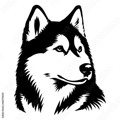Siberian husky dog vector silhouette
