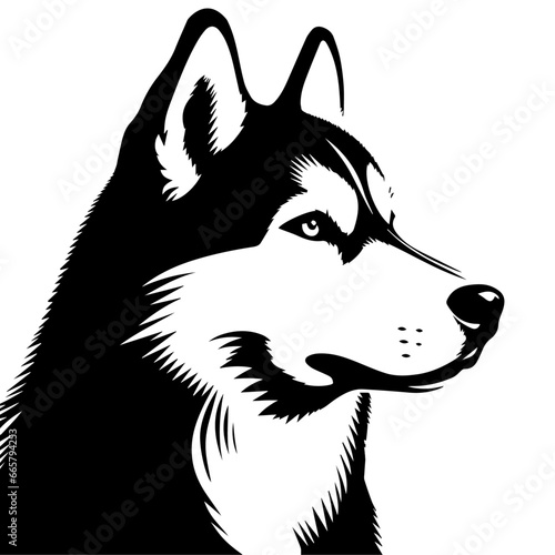 Siberian husky dog vector silhouette
