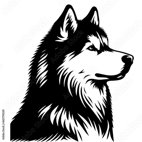 Siberian husky dog vector silhouette