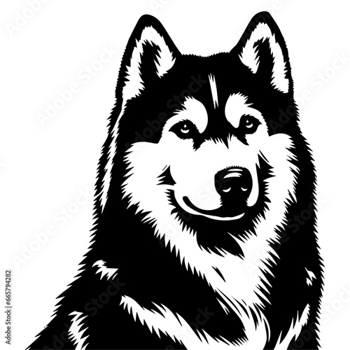 Siberian husky dog vector silhouette