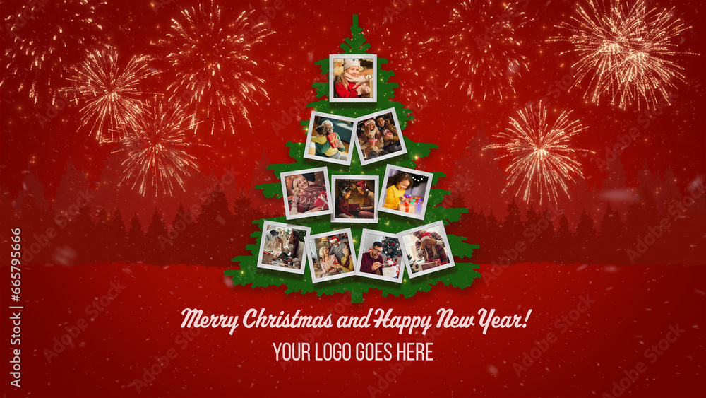 Christmas Tree Photo Collage Template Stock Template Adobe Stock Christmas Tree Photo Collage Template Stock Template Adobe Stock