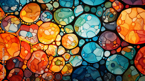 Colorful abstract cellular design photo