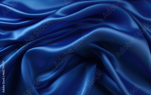 Luxurious Blue Silk Fabric Texture