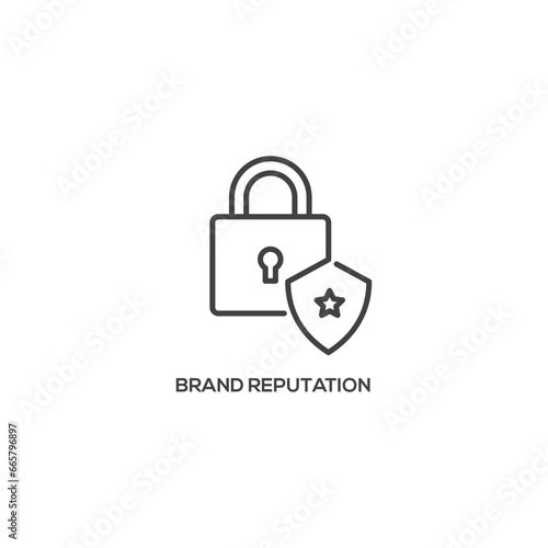 Brand Reputation icon, business concept. Modern sign, linear pictogram, outline symbol, simple thin line vector design element template