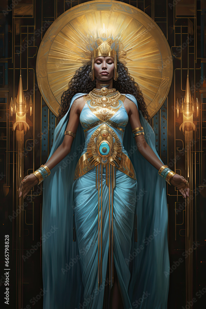 Illustration about Egyptian priestess.