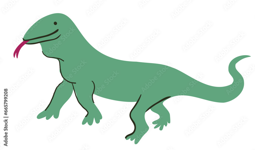 monitor lizard in vector. wild animal in flat style. Template for poster logo icon for app website. Series of animal images in flat style