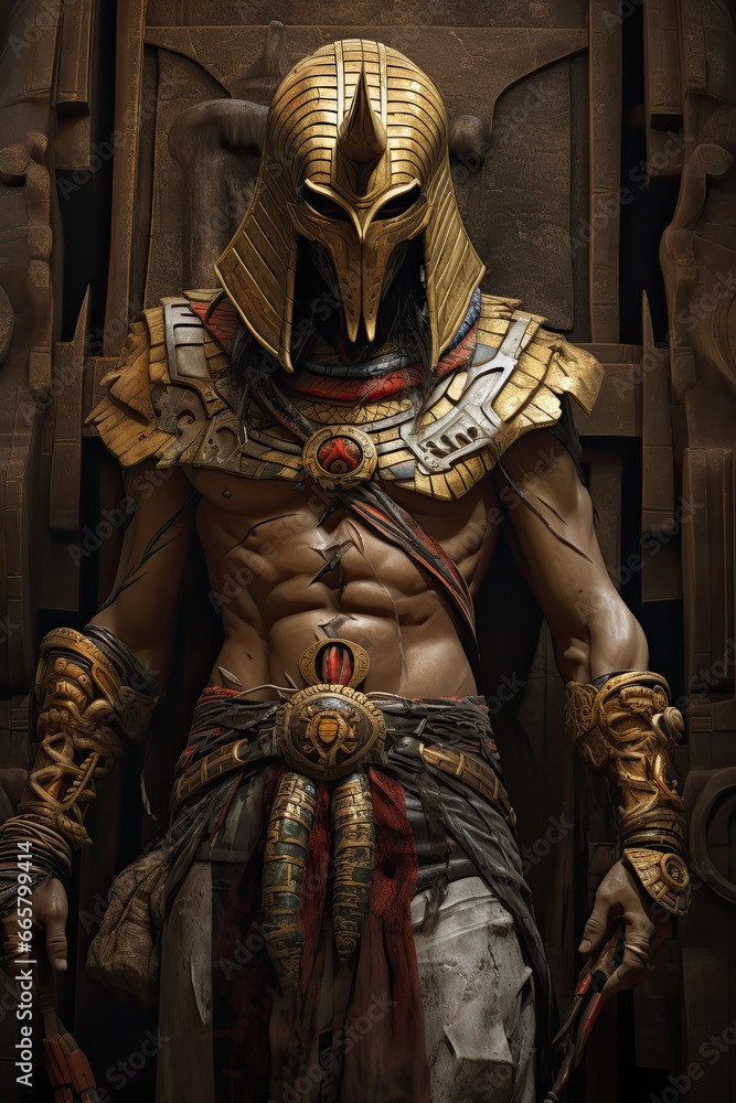 Egyptian warrior game character. Egyptian warrior game character.