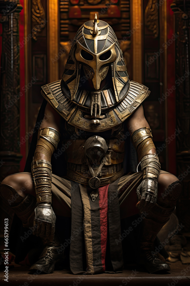 Egyptian warrior game character. Egyptian warrior game character.