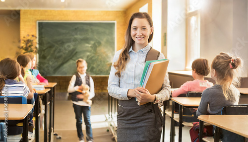 Lehrerin bei ihren Schülern