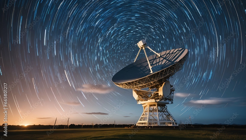 Exploring the cosmos: Sky-pointing radio telescope - obrazy, fototapety, plakaty 