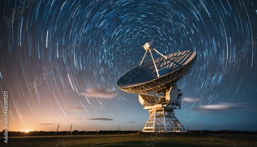 Exploring the cosmos: Sky-pointing radio telescope photo