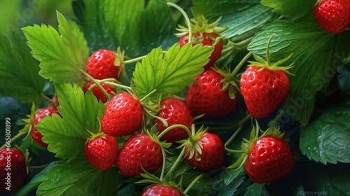 Free photo of a pile of red strawberries on a black reflecting surface