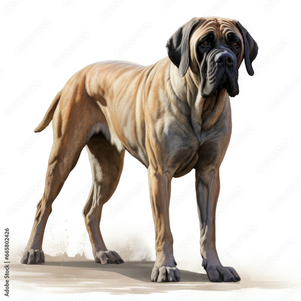 Realistic Mastiff in Digital Art
 , Medieval Fantasy RPG Illustration
