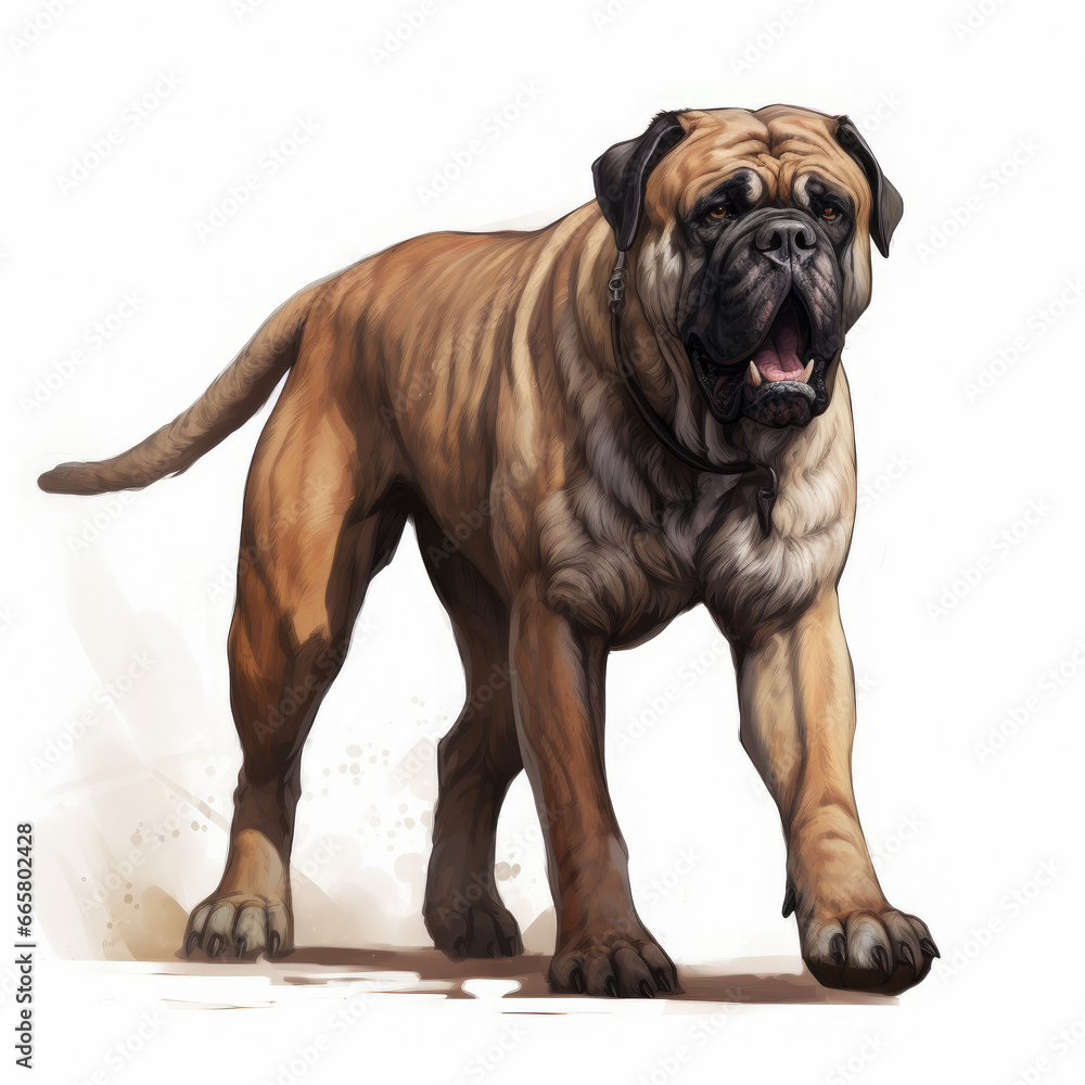 Realistic Mastiff: Majestic Canine
 , Medieval Fantasy RPG Illustration