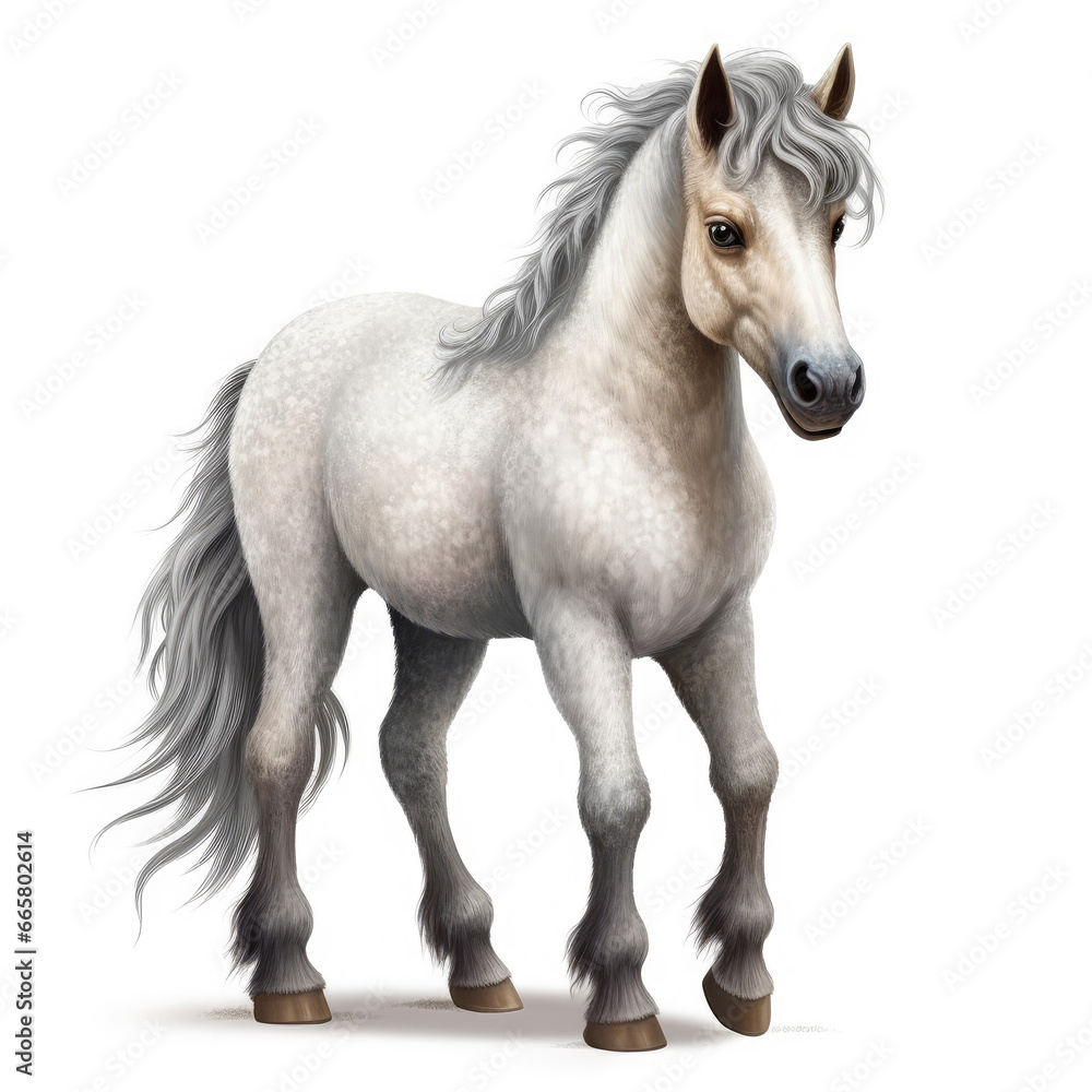 Obraz premium Realistic Pony in Natural Surroundings , Medieval Fantasy RPG Illustration