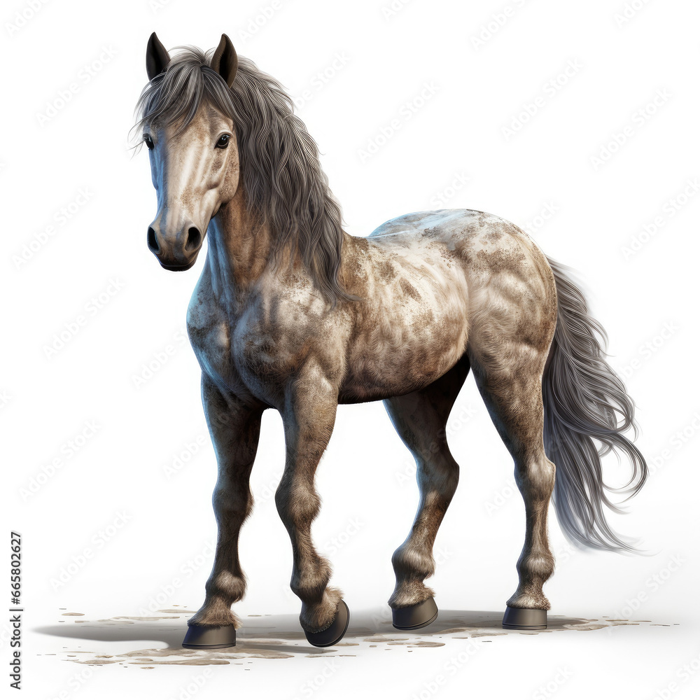 Obraz premium Realistic Pony in Digital Art , Medieval Fantasy RPG Illustration