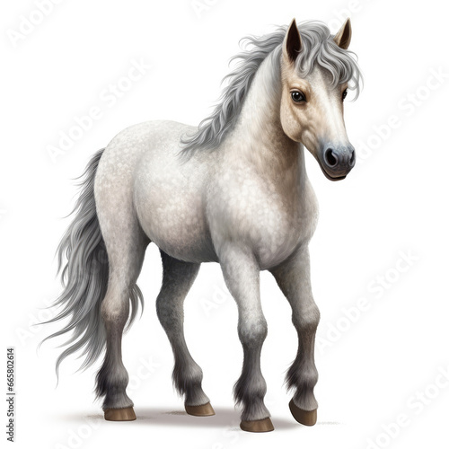 Realistic Pony in Natural Surroundings    Medieval Fantasy RPG Illustration