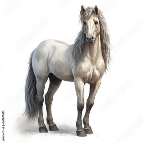 Digital Pony Portrait  Graceful Elegance.    Medieval Fantasy RPG Illustration