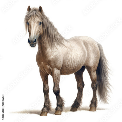 Realistic Pony in Digital Art , Medieval Fantasy RPG Illustration
