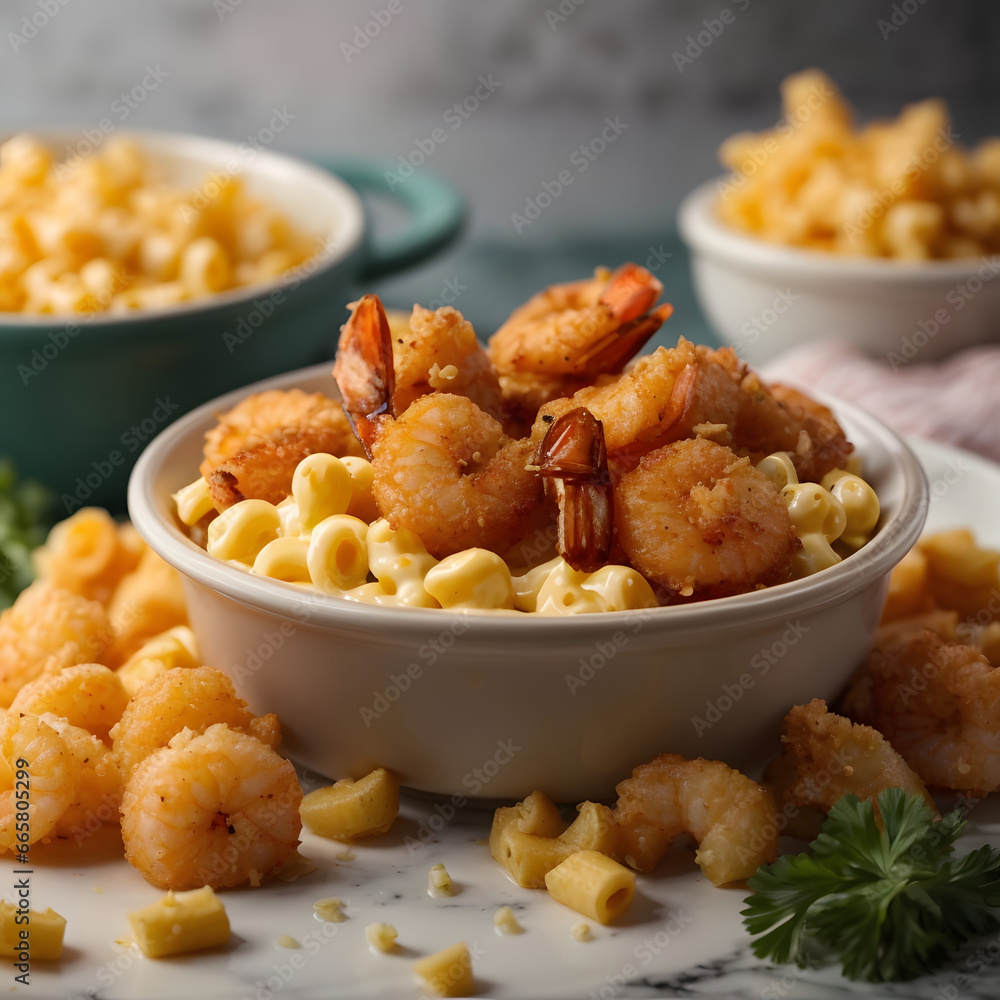 Fried Shrimp and Mac and Cheese - A Seafood and Comfort Food Fusion Fried Shrimp and Mac and Cheese - A Seafood and Comfort Food Fusion