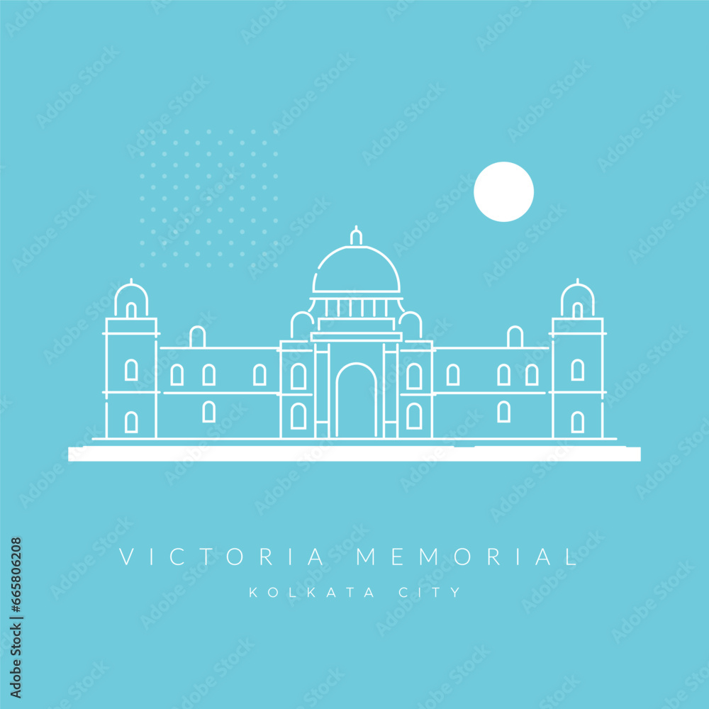 Kolkata City Icon - Victoria Memorial Icon Illustration