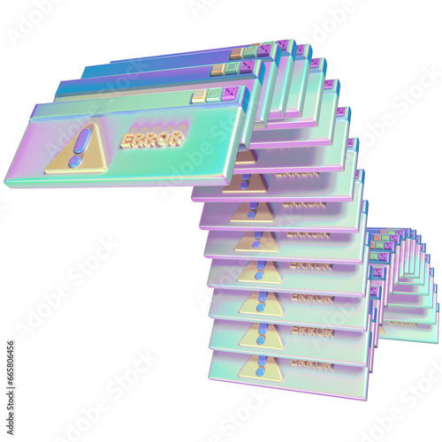 UI de computador retrô, objeto holográfico 3d photo