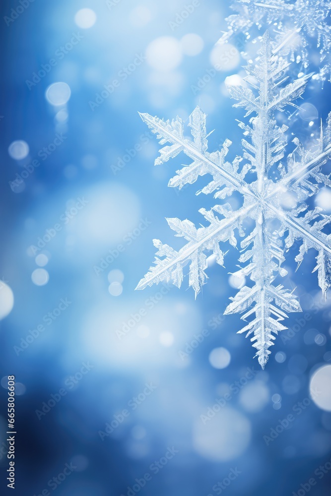 Universal winter background with snowflake - generative ai Universal winter background with snowflake - generative ai