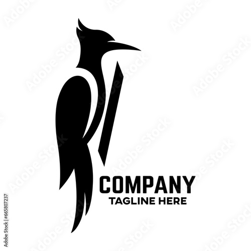 Creative and modern bird woodpecker logo