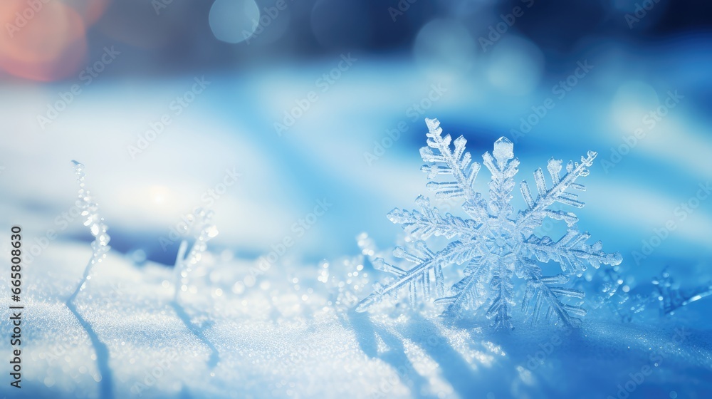 Universal winter background with snowflake - generative ai Universal winter background with snowflake - generative ai