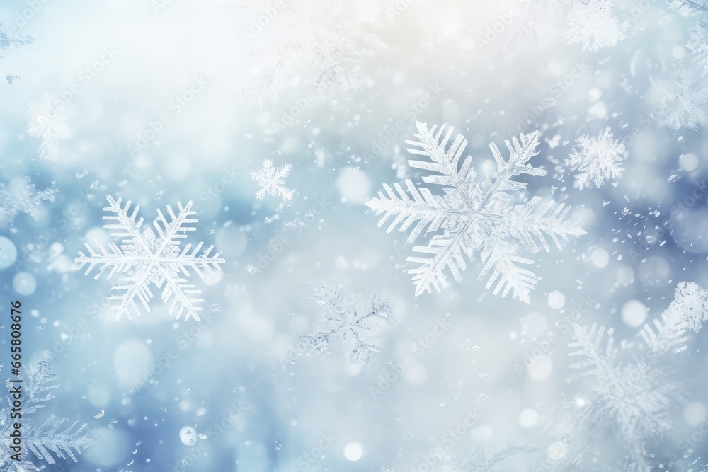 Universal winter background with snowflake for design - generative ai Universal winter background with snowflake for design - generative ai