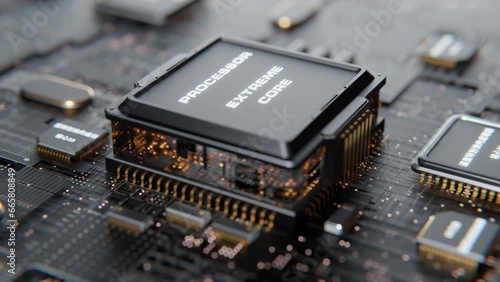 Computer chip on the motherboard