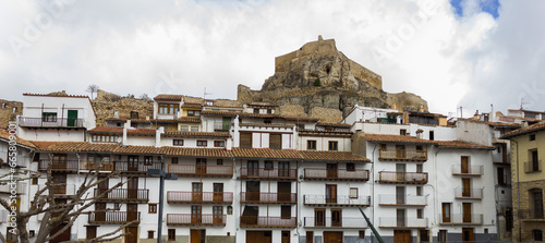 old Houses with medieval castle in Morella