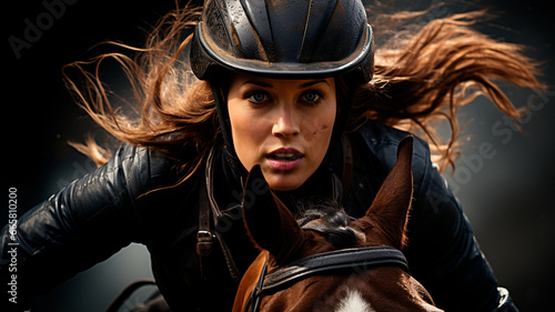 portrait of a woman with a horse