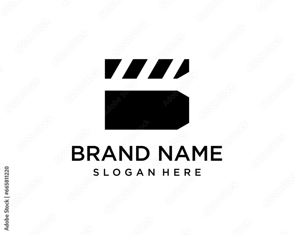 black movie film logo design template
