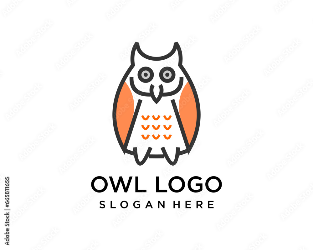 Fototapeta premium owl cartoon logo design template