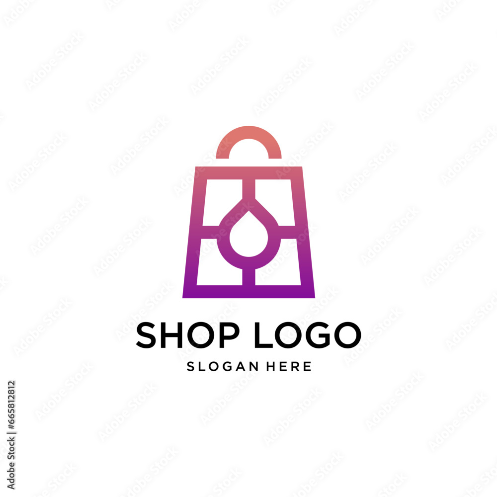 shop drop water logo design