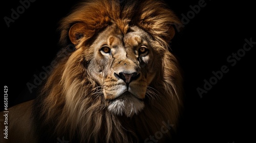 Lion king isolated on black  © Ahtesham