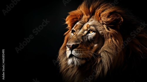 Lion king isolated on black  © Ahtesham