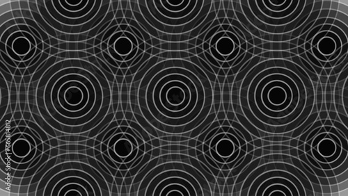 Black abstract background with circles