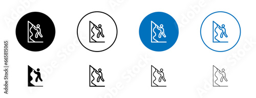 Rappelling vector icon set. rock climber climbing vector symbol for mobile apps and website UI designs