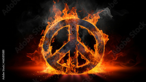 Burning peace sign
