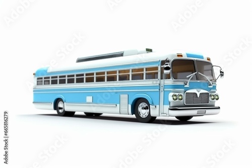 3D rendered RV coach on white background. Generative AI