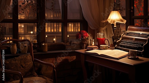 Cozy vintage interior - generative ai © BrandwayArt