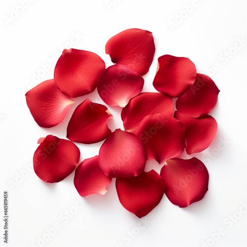 rose petals on white